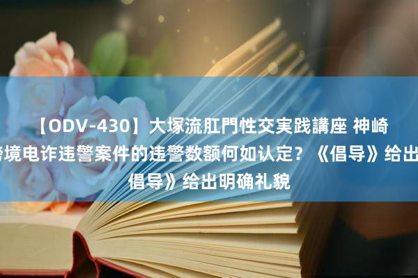 【ODV-430】大塚流肛門性交実践講座 神崎まゆみ 跨境电诈违警案件的违警数额何如认定？《倡导》给出明确礼貌