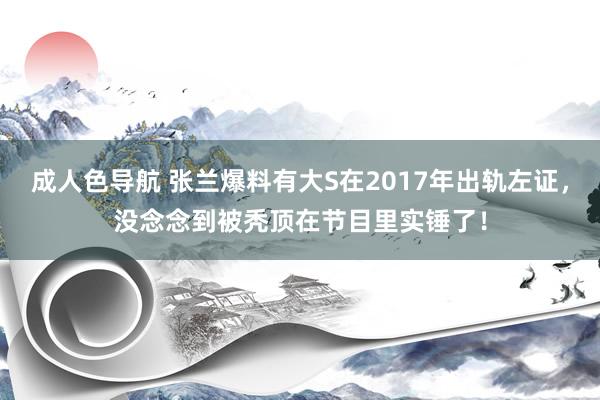 成人色导航 张兰爆料有大S在2017年出轨左证，没念念到被秃顶在节目里实锤了！