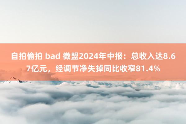 自拍偷拍 bad 微盟2024年中报：总收入达8.67亿元，经调节净失掉同比收窄81.4%