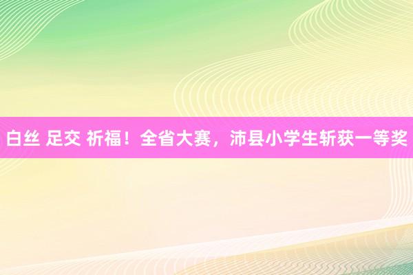 白丝 足交 祈福！全省大赛，沛县小学生斩获一等奖