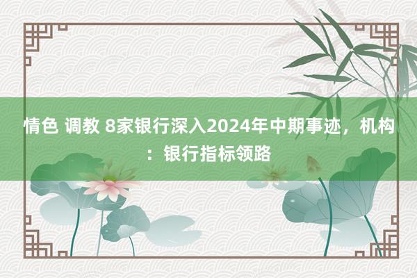 情色 调教 8家银行深入2024年中期事迹，机构：银行指标领路