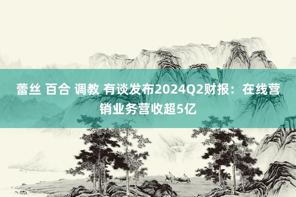 蕾丝 百合 调教 有谈发布2024Q2财报：在线营销业务营收超5亿