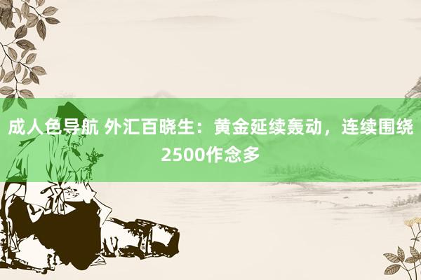 成人色导航 外汇百晓生：黄金延续轰动，连续围绕2500作念多