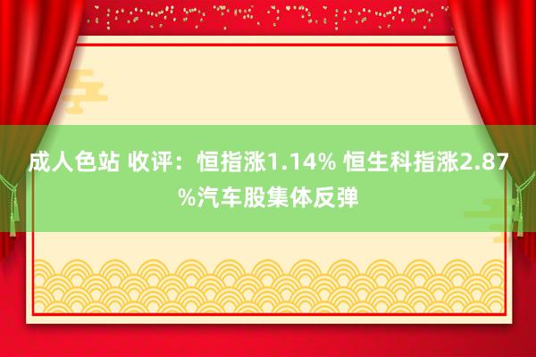 成人色站 收评：恒指涨1.14% 恒生科指涨2.87%汽车股集体反弹