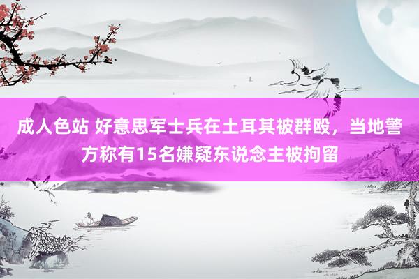 成人色站 好意思军士兵在土耳其被群殴，当地警方称有15名嫌疑东说念主被拘留